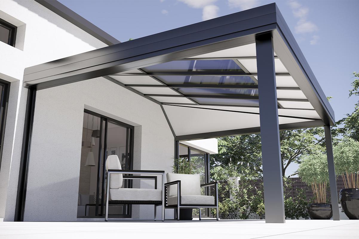 Pergola Bioclimatique toit fixe teinte variable SOKO